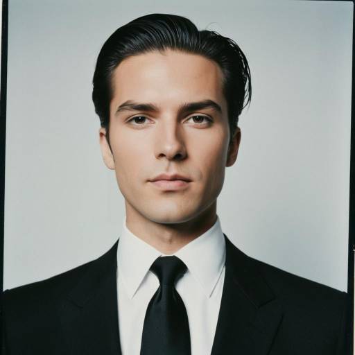 Man in Formal Black Suit and Tie