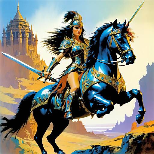 Majestic Warrior Queen in Cinematic Armor