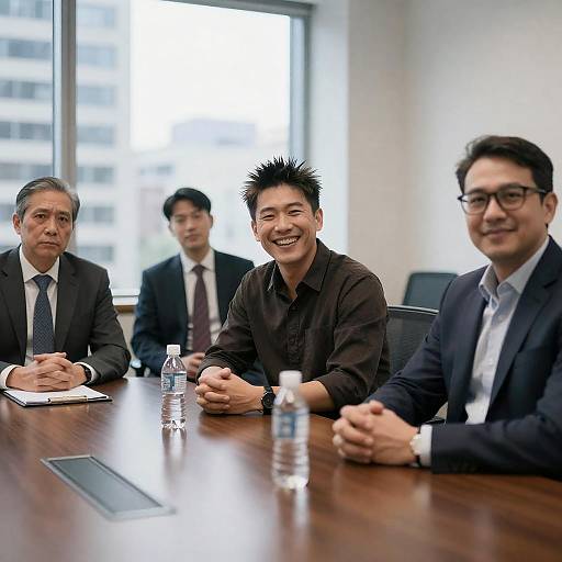 Business Meeting with Diverse Men in Office