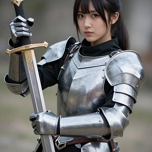 Close-up Woman in Stone Armor