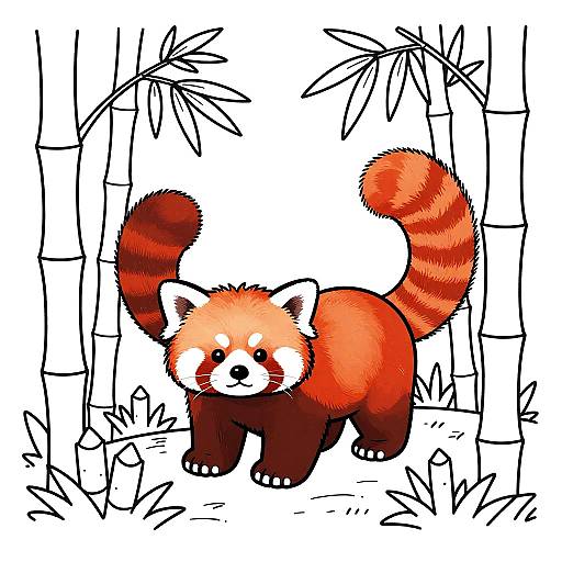 Playful Red Pandas Coloring Page