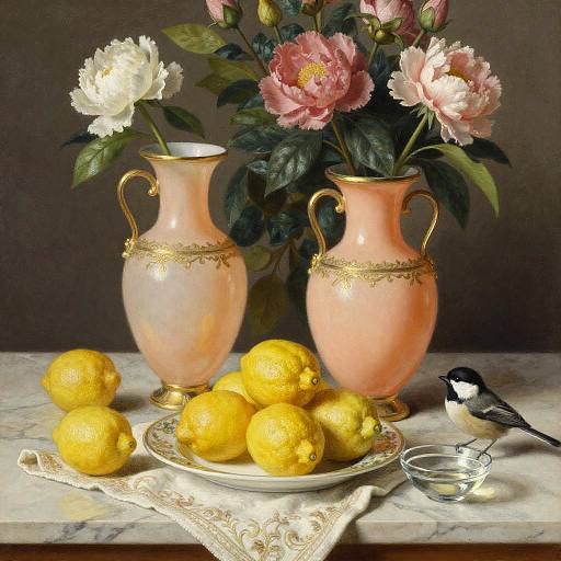 Silverpoint Still Life with Vase and Bird