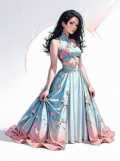 Elegant Evening Look in Soft Grey