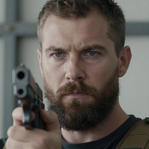 Intense Portrait of a Bearded Man