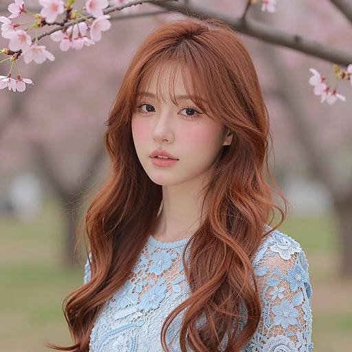 Serene Portrait of Young Woman in Spring