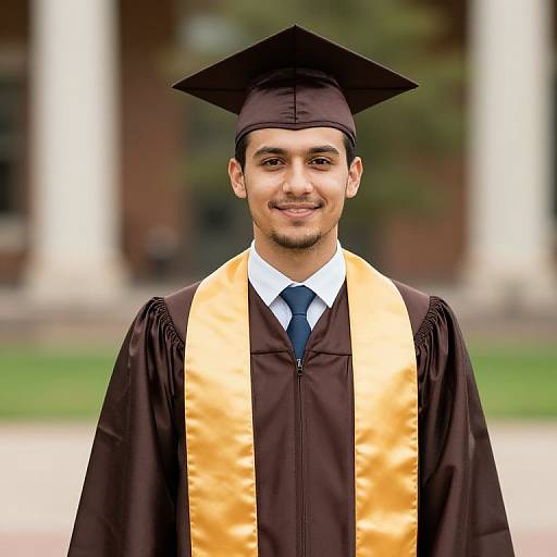 Male Graduation Outfit with Gold Sash
