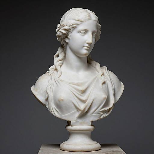 Italian Marble Bust of Young Woman