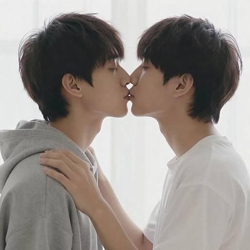 Intimate Portrait: Two Men About to Kiss