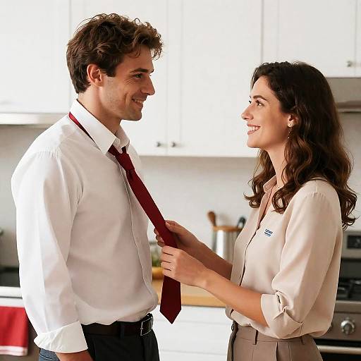Couple Cooking Together in Bright Kitchen
