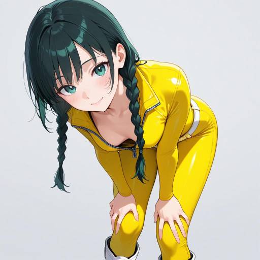Dynamic Cowgirl in Stylish Yellow Outfit Dynamic Cowgirl in Stylish Yellow Outfit