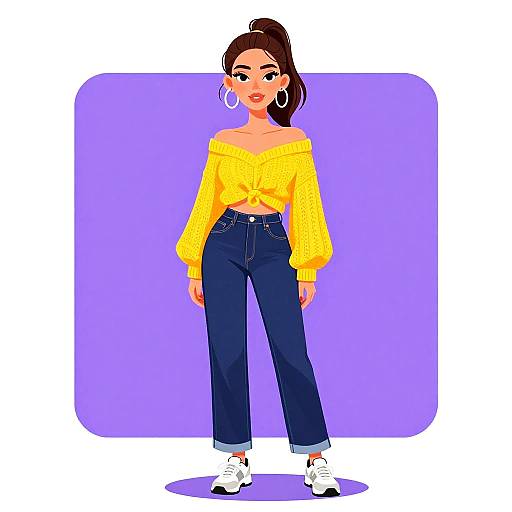 Casual Chic Woman in Yellow Sweater