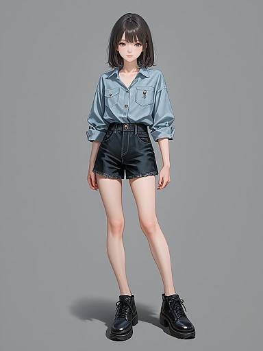 Casual Chic Woman in Denim and Lace