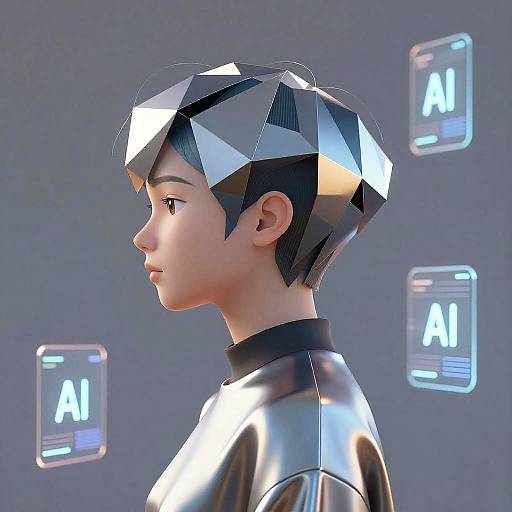 Futuristic AI Hairstyle Illustration