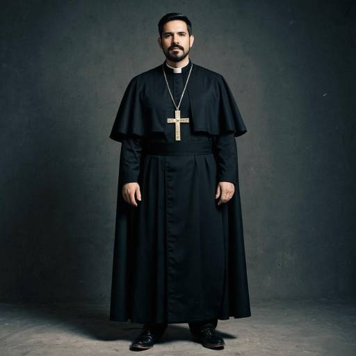 Catholic Priest in Traditional Black Robes