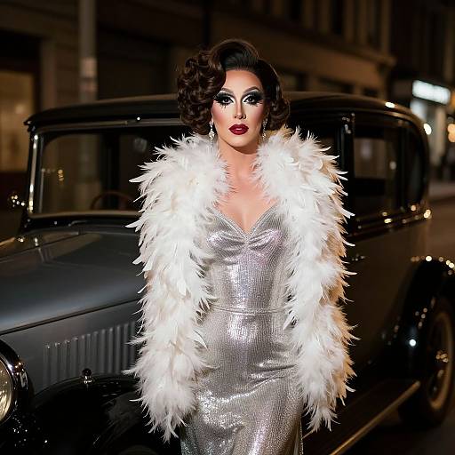1920s Drag Queen Vintage Night Scene