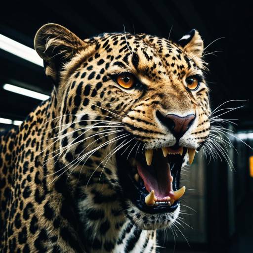 Hyper-Realistic Male Leopard Snarl