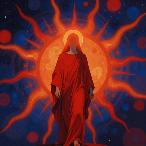 Surreal Gnostic Figure with Radiant Halo