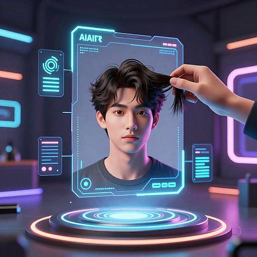 Futuristic VR Hair Styling Scene