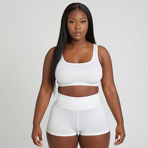 Confident Black Woman in White Outfit
