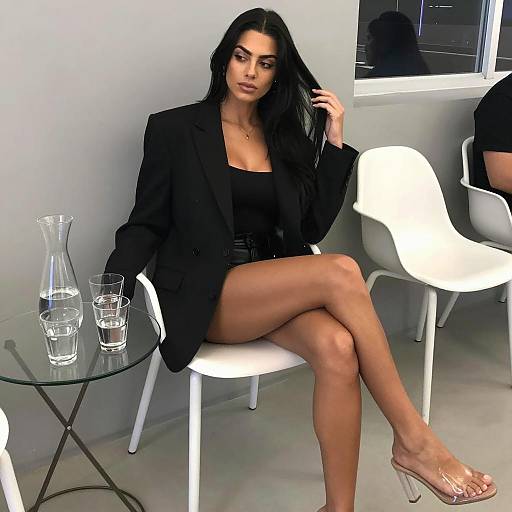 Elegant Woman in Modern Interior Setting