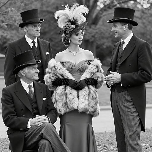 Vintage Formal Group Portrait Outdoors