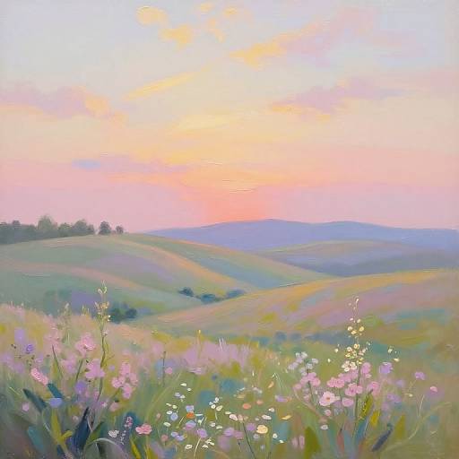 Serene Pastel Impressionist Landscape
