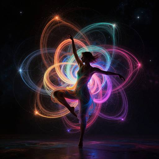 Abstract AI Dance with Fractal Shapes