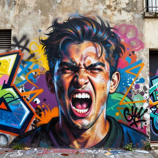 Vibrant Urban Graffiti: Joy and Anger