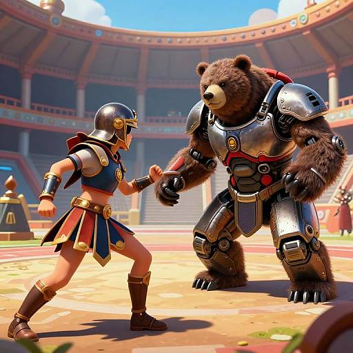 Futuristic Gladiator Battle Artwork