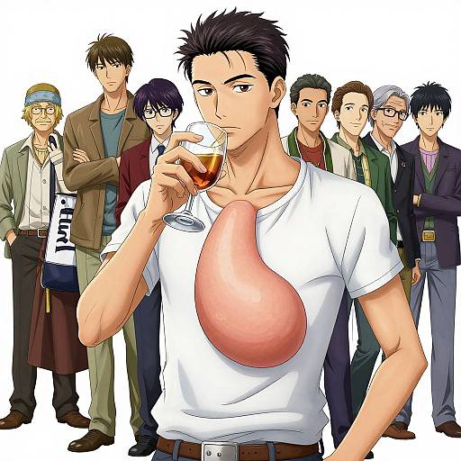 Anime Portrait of Man with Large Adam's Apple