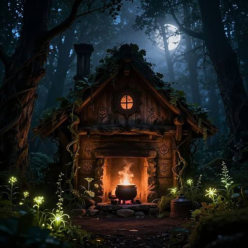 Enchanted Witch Cottage in Forest