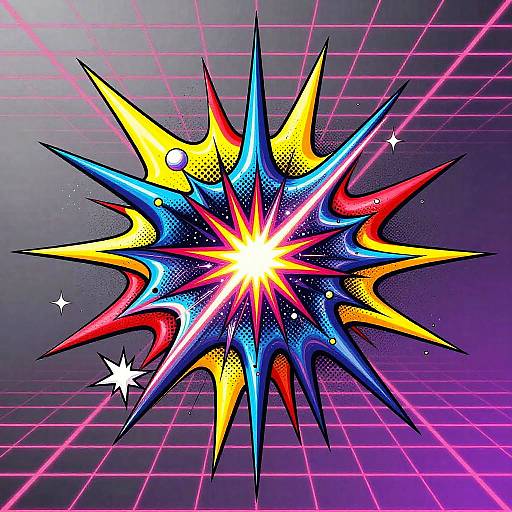 Metallic Vaporwave Comic Abstract