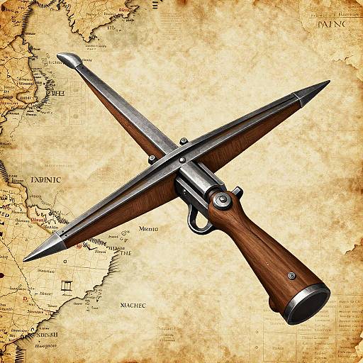 Medieval Hand Crossbow Illustration