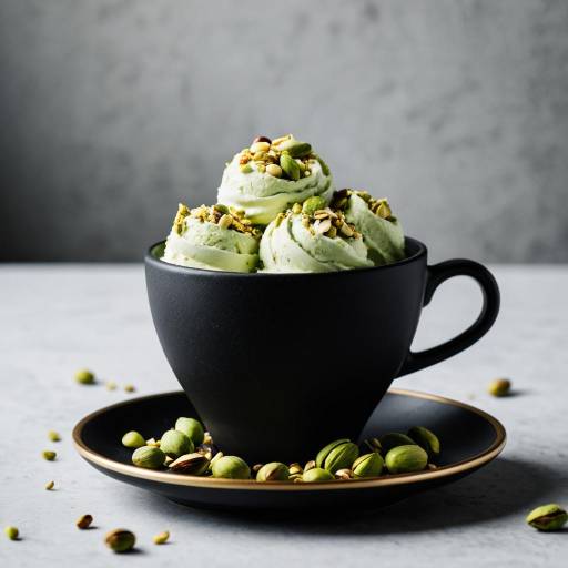 Pistachio Gelato in Black Cup
