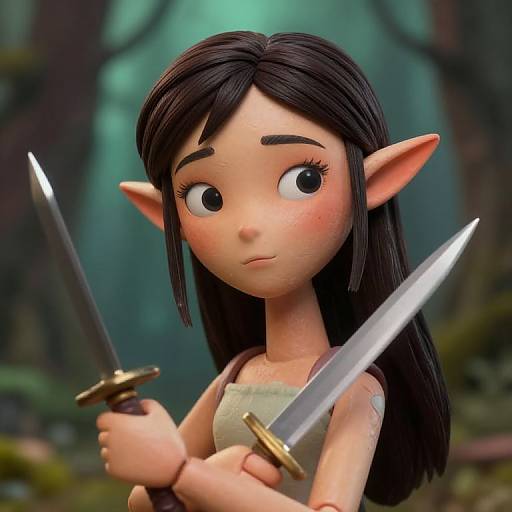 Intriguing Female Elf Stop-Motion Portrait