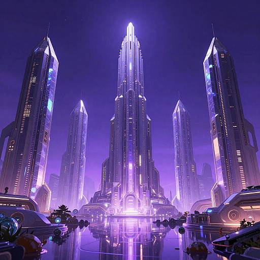 Futuristic Crystalline Landscape Illustration