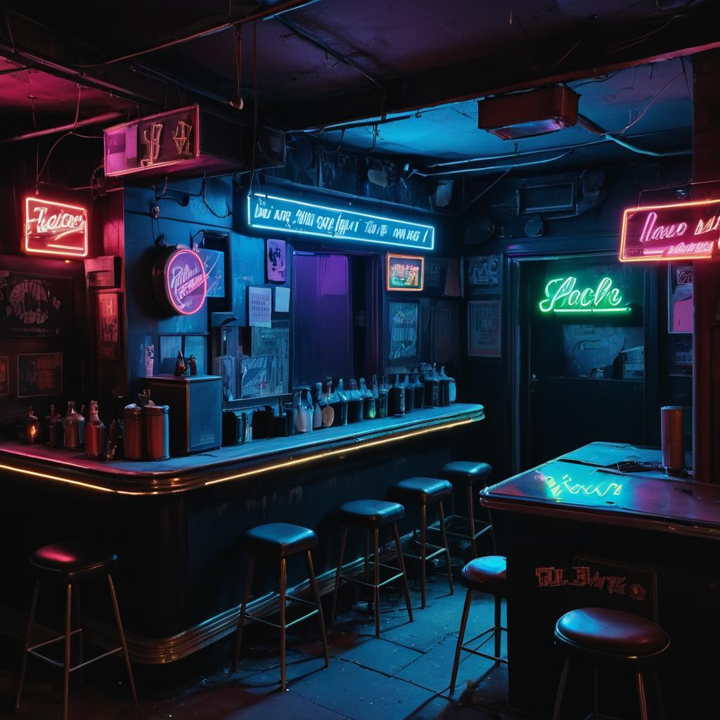 Noir Aesthetic Grimy Bar Scene