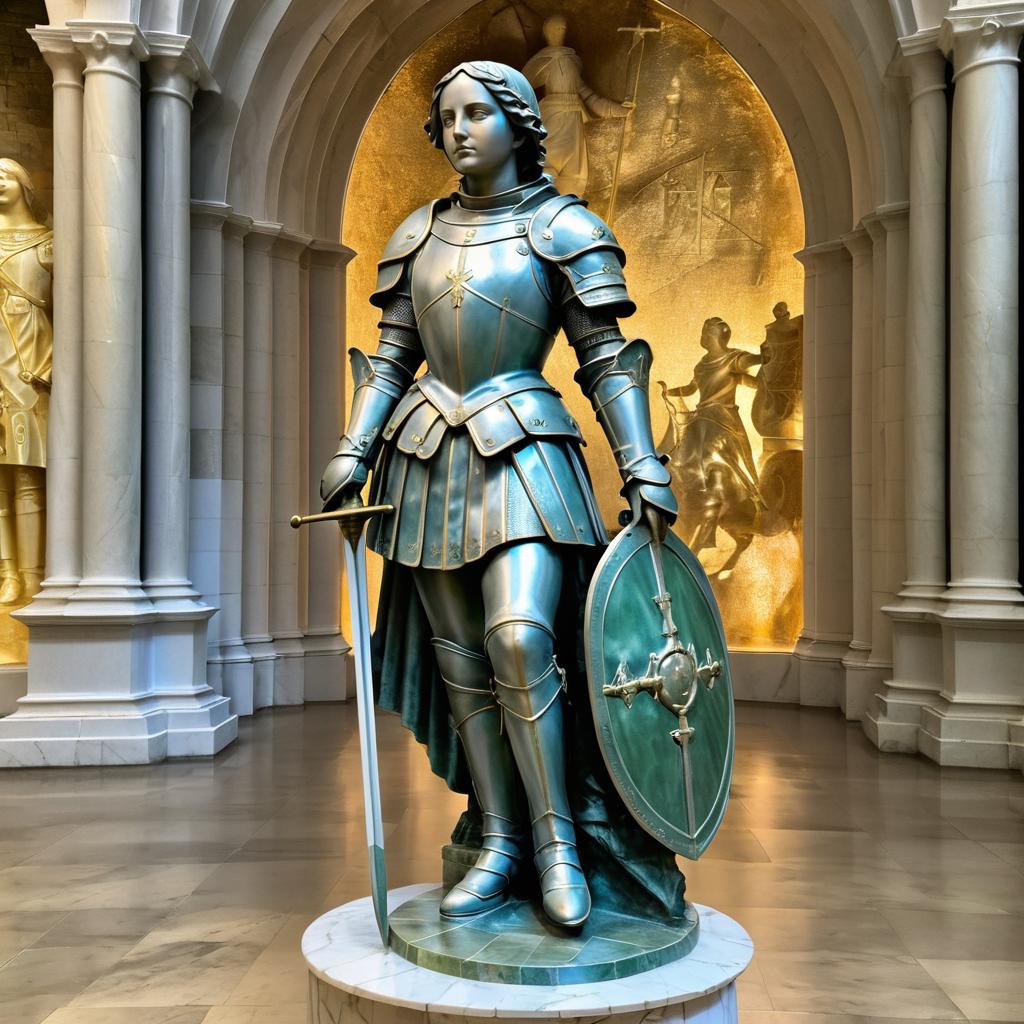 Photorealistic Portrait of Joan of Arc Statue