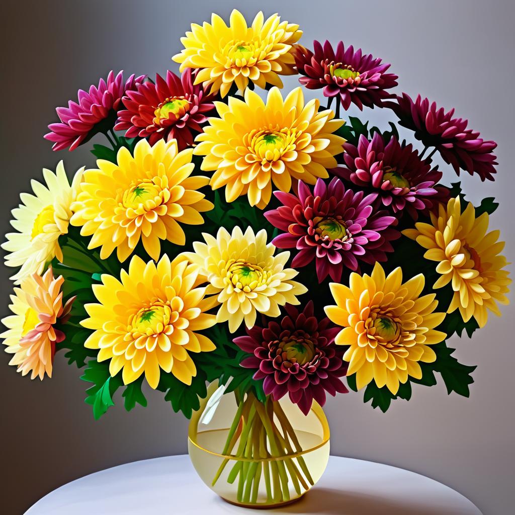 Botticelli-Inspired Chrysanthemum Bouquet