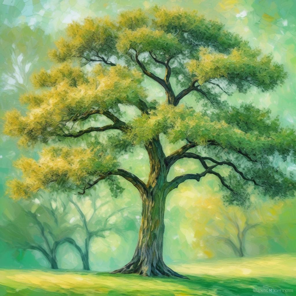 Impressionist Art Print of an Ancient Tree