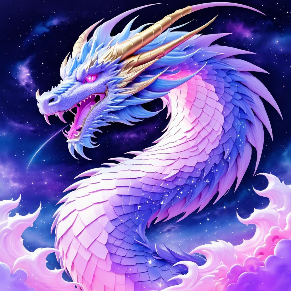 Vibrant Celestial Dragon in Anime Style