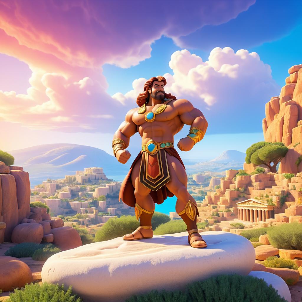 Cinematic Hercules in Ancient Greek Landscape