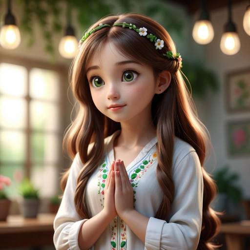Emotive 3D Animated Girl in Prayer