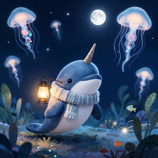 Tiny Narwhal Lantern in Kelp Forest