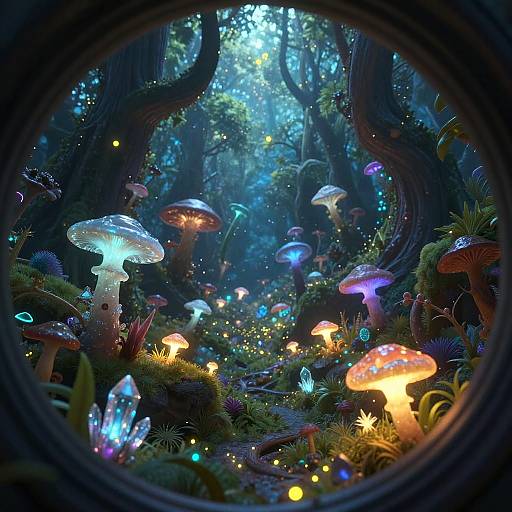 Bioluminescent Shamanic Micro-Forest Infinity View