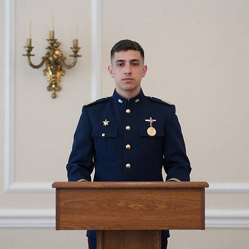 Young Man in Military Uniform Portrait