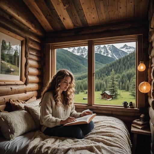 Cozy Retreat: Reading in a Mountain Lodge