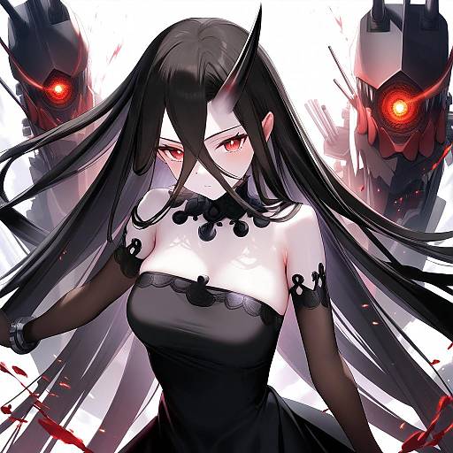 Illustration of Battleship water oni, kantai collection in the style of Mignon