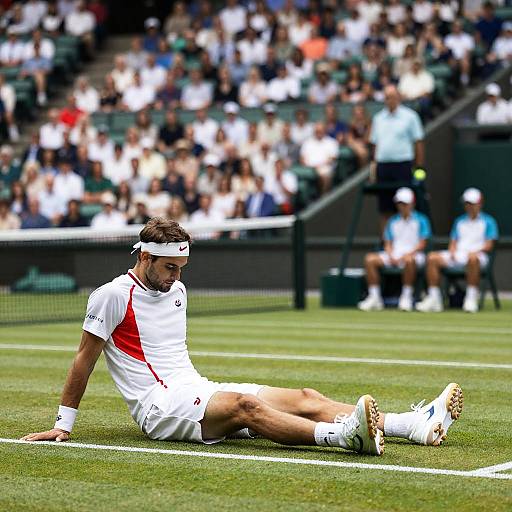Tennis Match Scene with Spectators