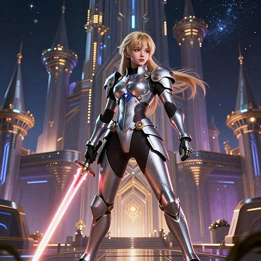 Sci-Fi Space Princess with Laser Sword